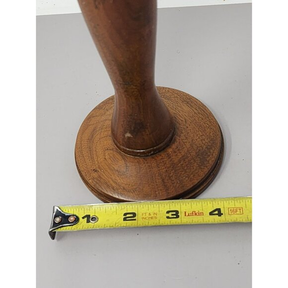Handcrafted Wooden Candle‎ Holder By Frank Gries Primitive Pedestal - Picture 7 of 8